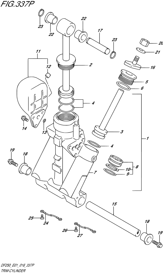Trim цилиндр transom ((L) (DF200T E40))