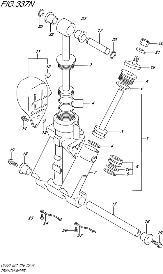 Trim цилиндр transom ((L) (DF200T E01))