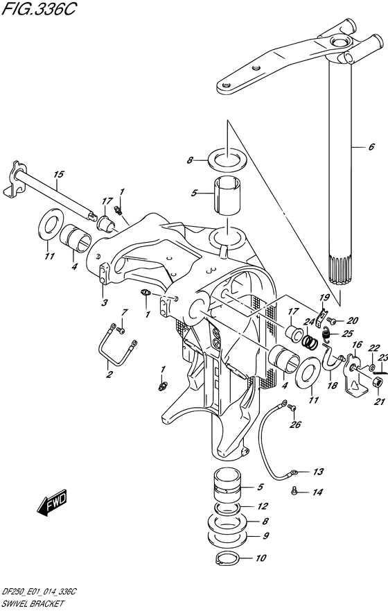 Поворотный кронштейн transom ((L) (DF200T E40))