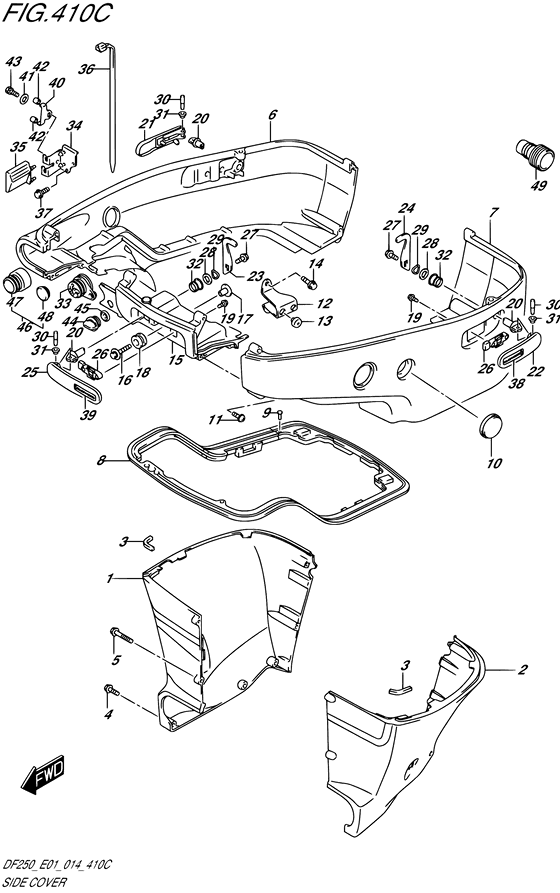 Side крышка transom ((L) (DF200T E40))