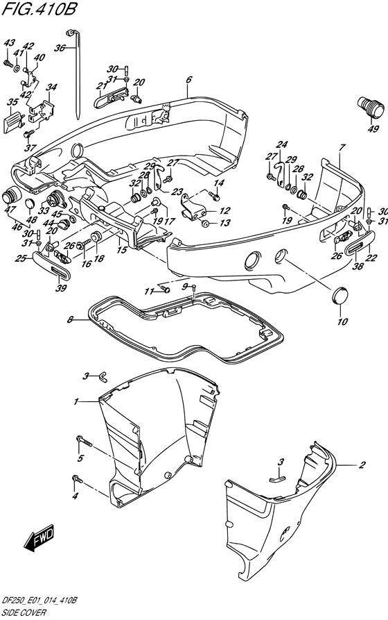 Side крышка transom ((L) (DF200T E01))