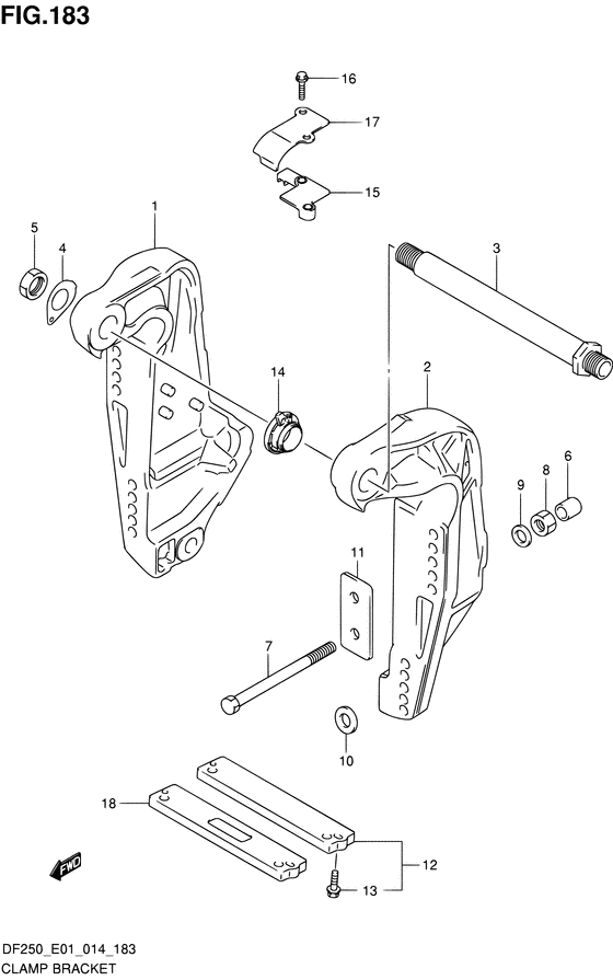 Хомут кронштейн transom ((L) (DF200T E40))