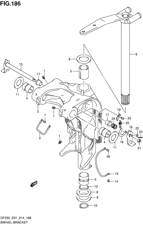 Поворотный кронштейн transom ((L) (DF200T E40))