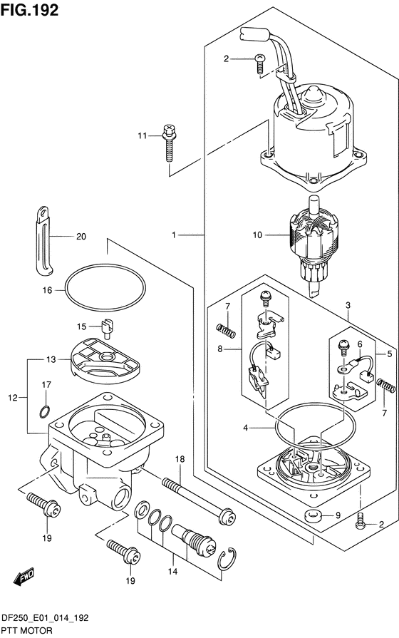 Ptt мотор transom ((L) (DF200T E40))