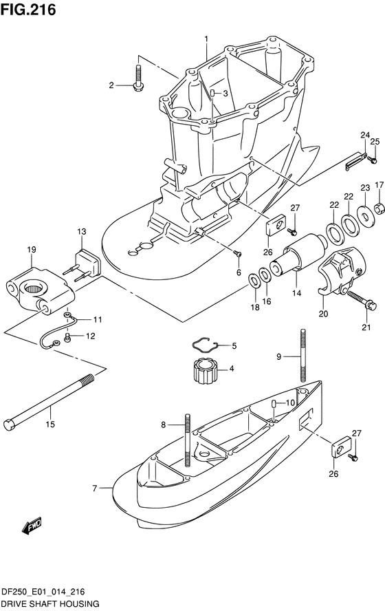 XX) (DF250Z E40)) корпус приводного вала transom ((x