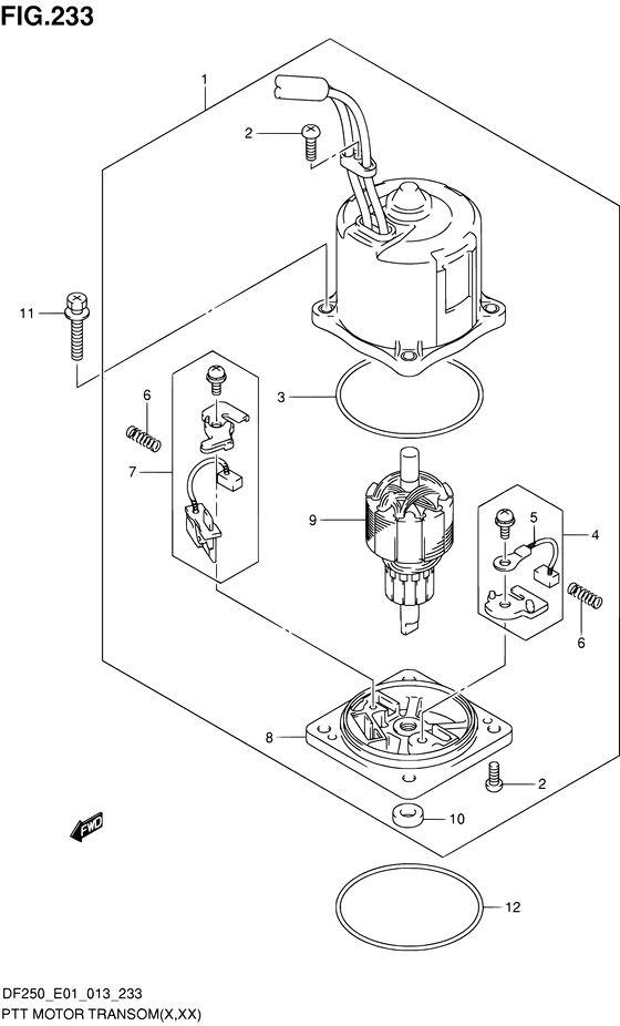 XX) (DF250Z E01)) ptt мотор transom ((x
