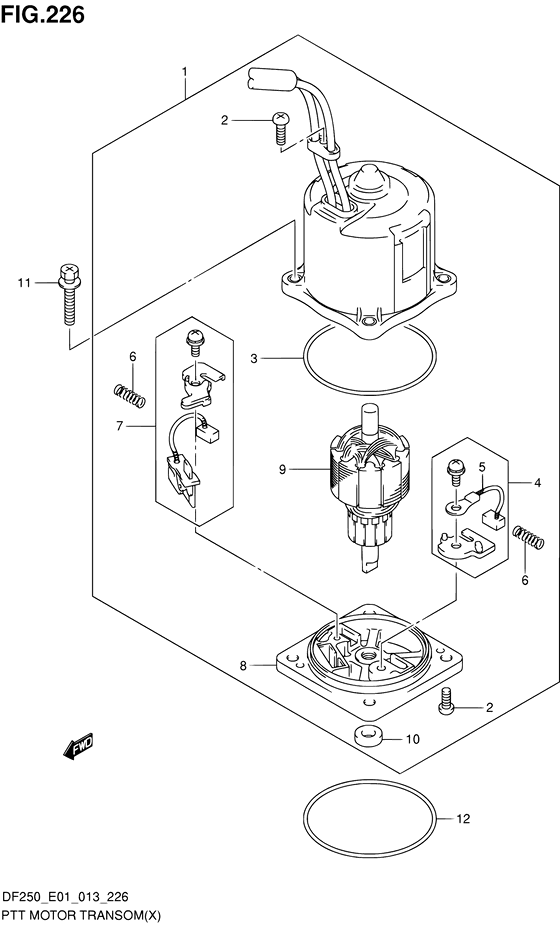 Ptt мотор transom ((X) (DF200Z E40))