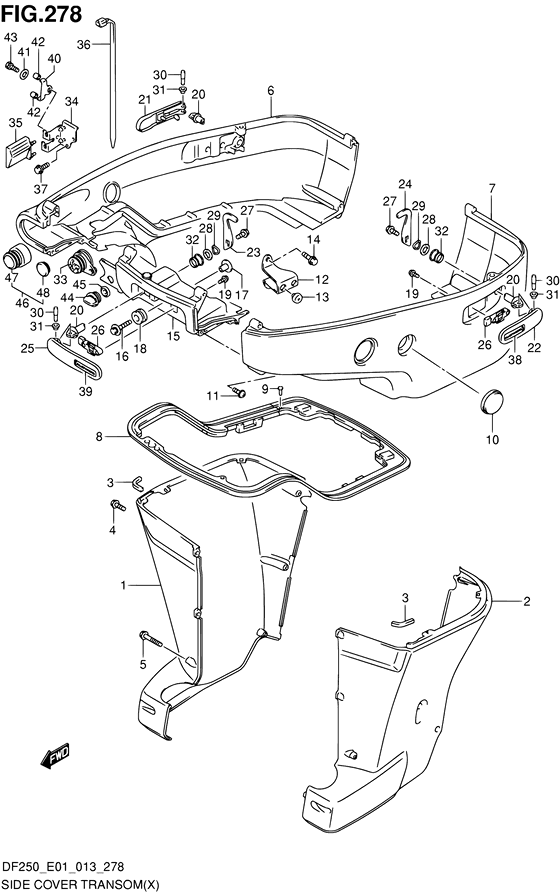 Side крышка transom ((X) (DF200Z E40))