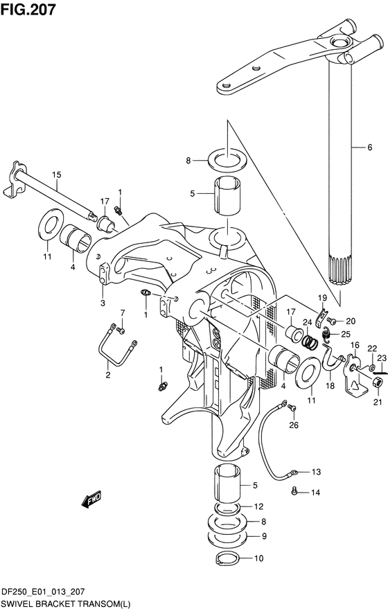 Поворотный кронштейн transom ((L) (DF200T E01))