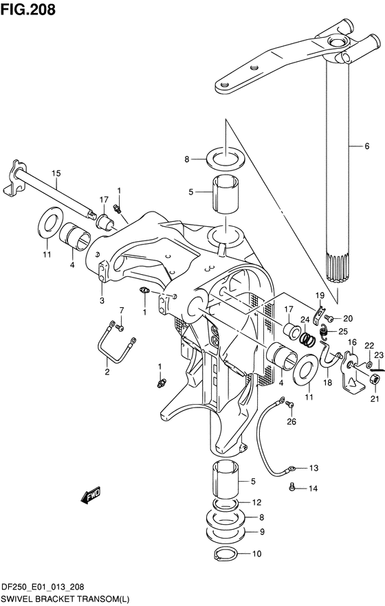 Поворотный кронштейн transom ((L) (DF200T E40))