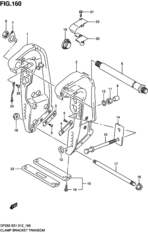 Хомут кронштейн transom ((X) (DF200T E40))