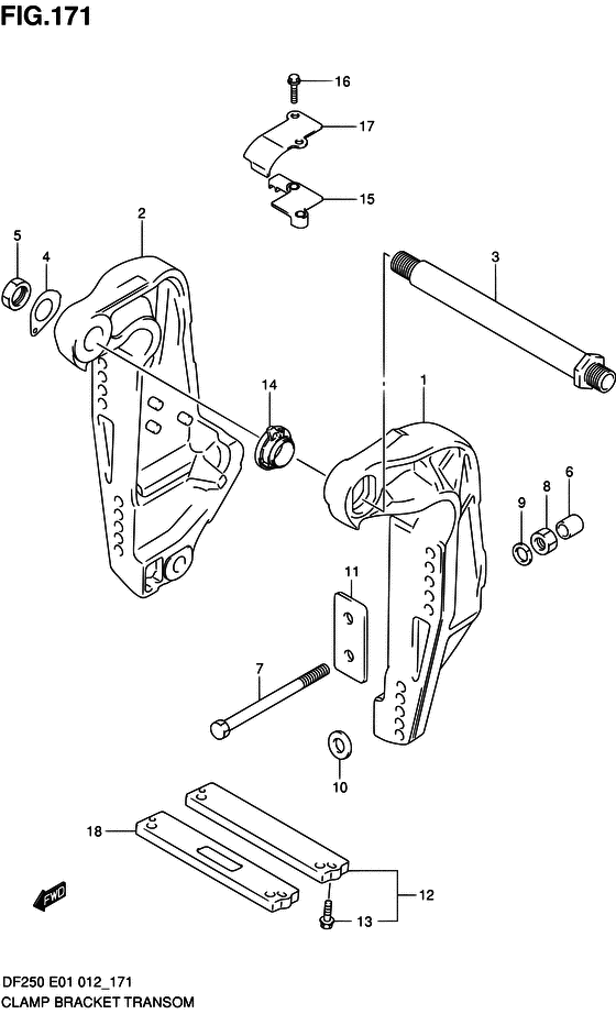 Хомут кронштейн transom ((L) (DF200T E01))