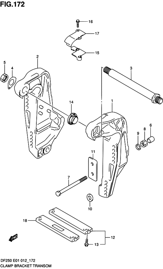 Хомут кронштейн transom ((L) (DF200T E40))
