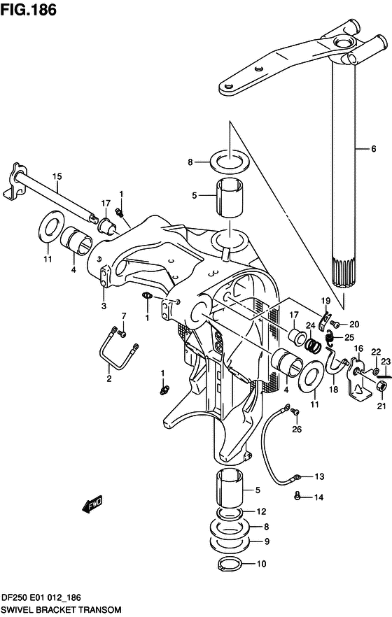 Поворотный кронштейн transom ((L) (DF200T E40))