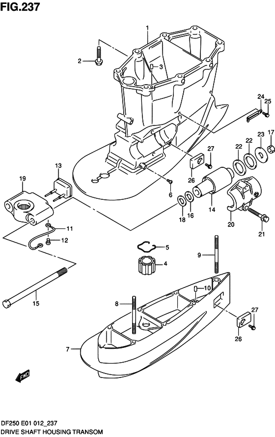 XX) (DF250Z E01)) корпус приводного вала transom ((x