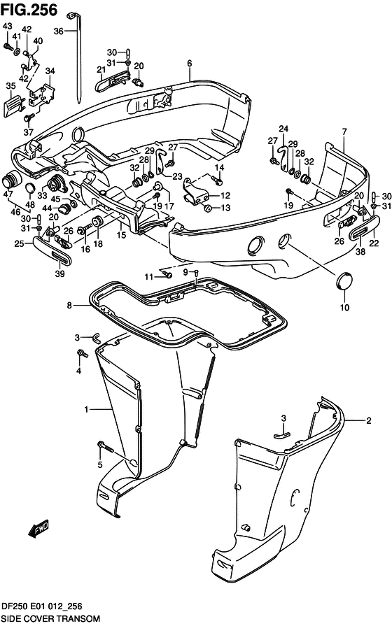 Side крышка transom ((X) (DF200Z E40))