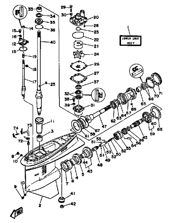 Lower casing привод three