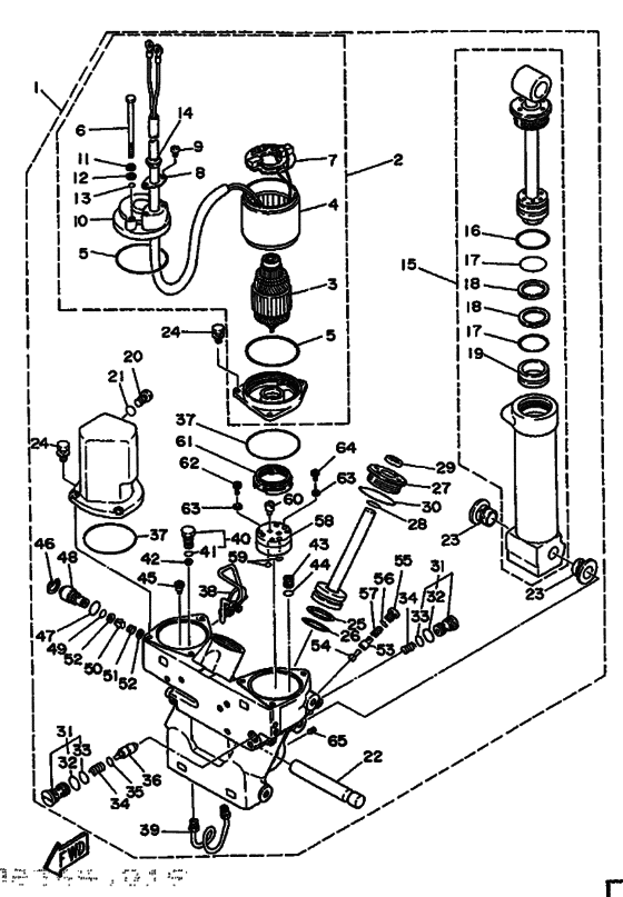 Power trim и tilt в сборе (see