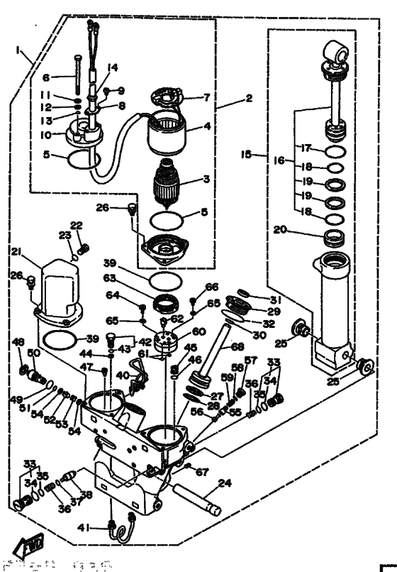 Power trim и tilt в сборе (see
