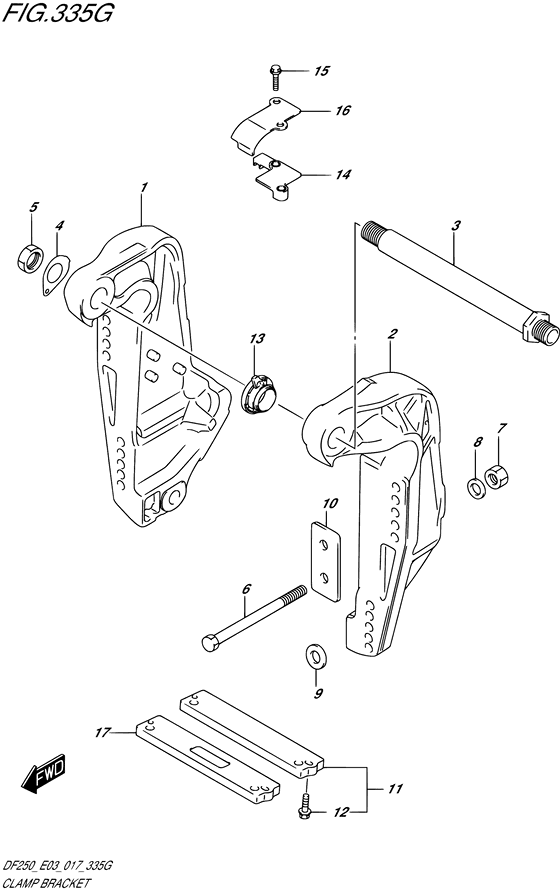 Хомут кронштейн transom ((L) (DF200T E03))