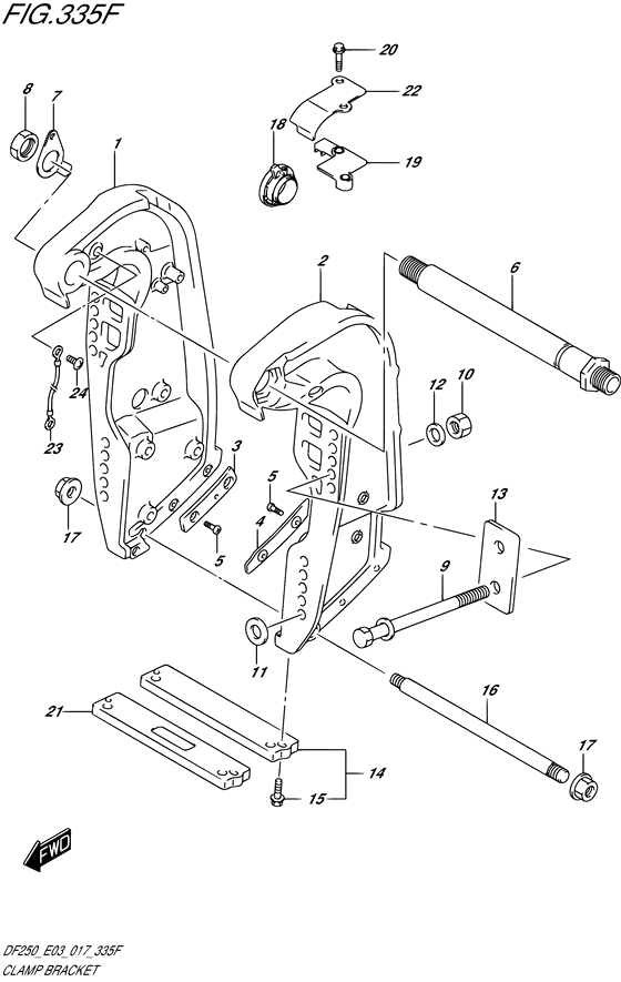 XX) (DF250Z E03)) хомут кронштейн transom ((x