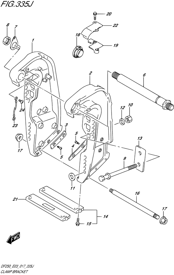 Хомут кронштейн transom ((X) (DF250ST E03))