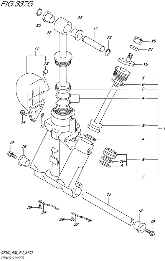 Trim цилиндр transom ((L) (DF200T E03))