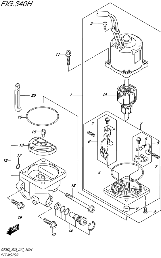 Ptt мотор transom ((L) (DF250ST E03))