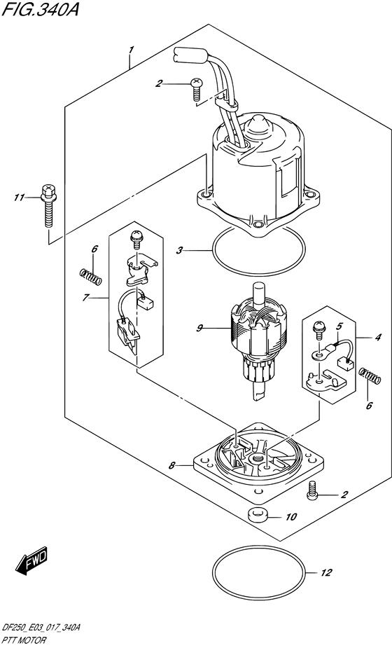 Ptt мотор transom ((X) (DF200T E03))