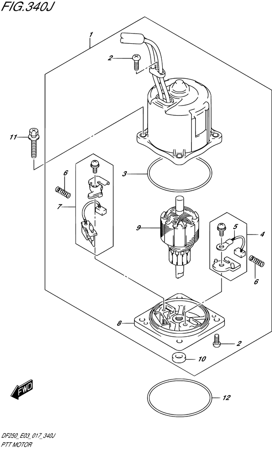 Ptt мотор transom ((X) (DF250ST E03))