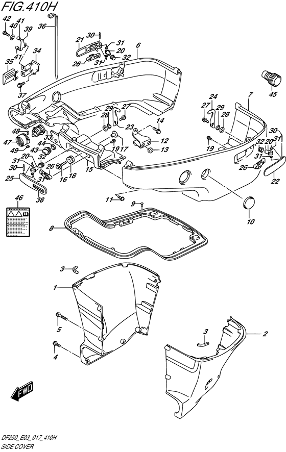 Side крышка transom ((L) (DF250ST E03))