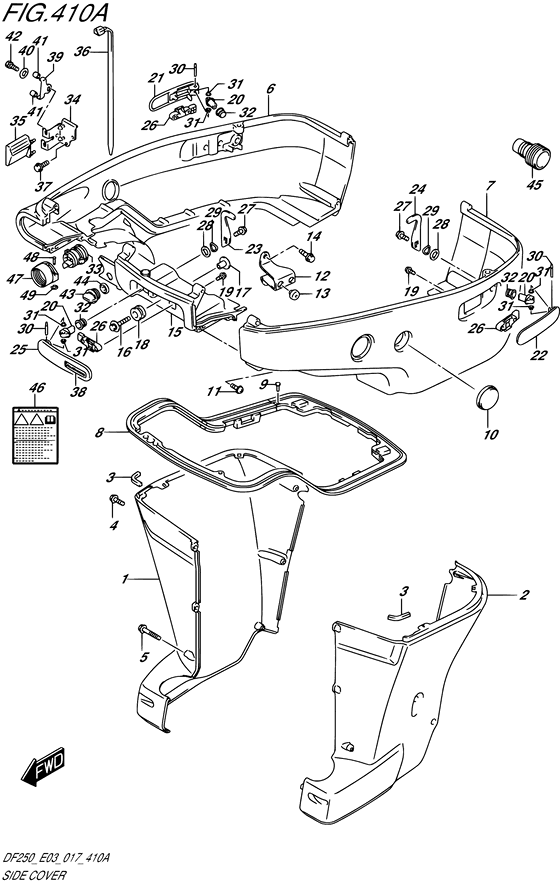 Side крышка transom ((X) (DF200T E03))