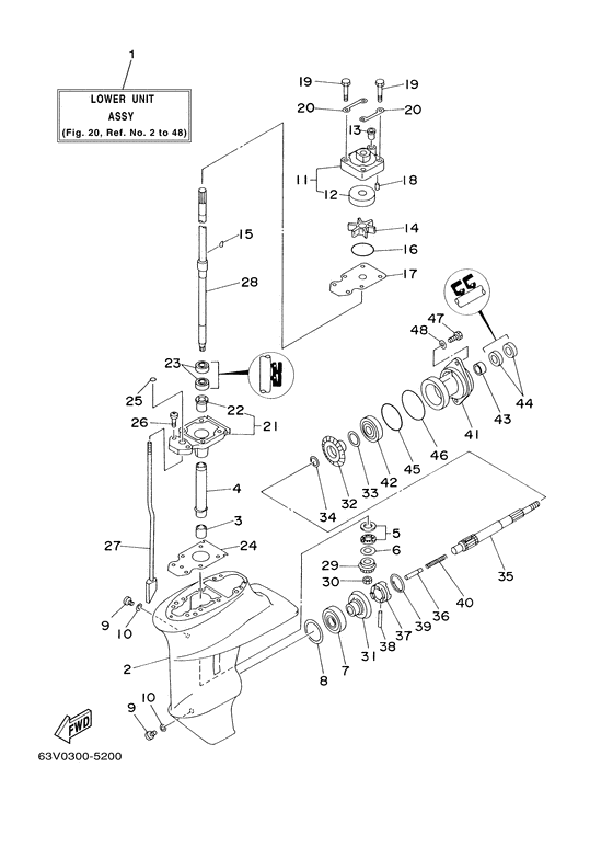 Lower casing. привод 1