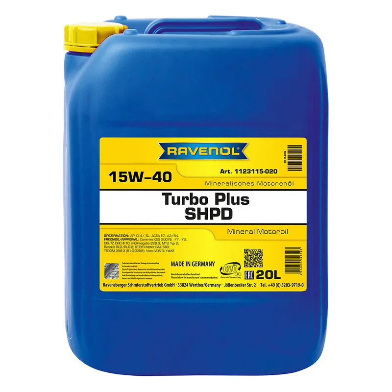 Моторное масло RAVENOL Turbo plus SHPD 15W-40 (20 литров)