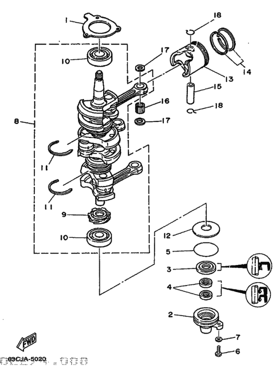 Коленчатый вал и Поршень
