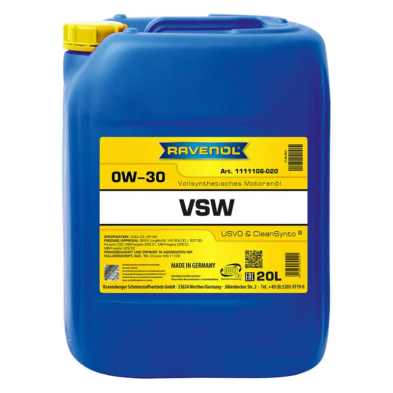 Моторное масло RAVENOL VSW 0W-30 (20 литров)