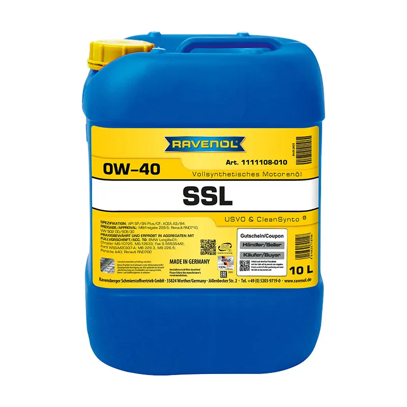 Моторное масло RAVENOL SUPER SYNTHETIK OIL SSL SAE 0W-40 (10 литров)