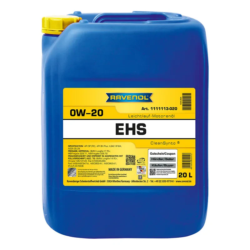 Моторное масло RAVENOL EHS 0W-20 (20 литров)
