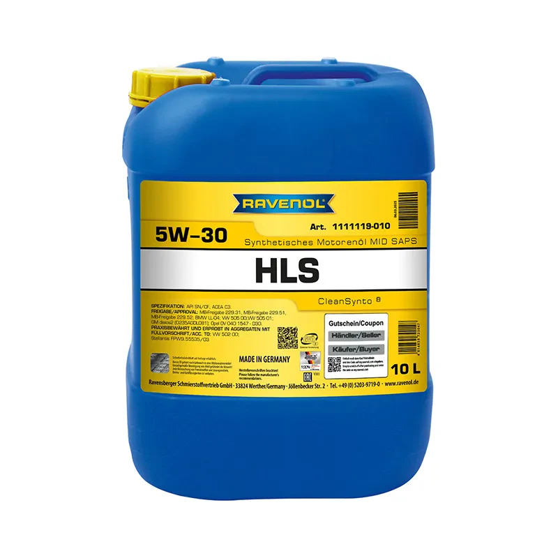 Моторное масло RAVENOL HLS 5W-30 (10 литров)