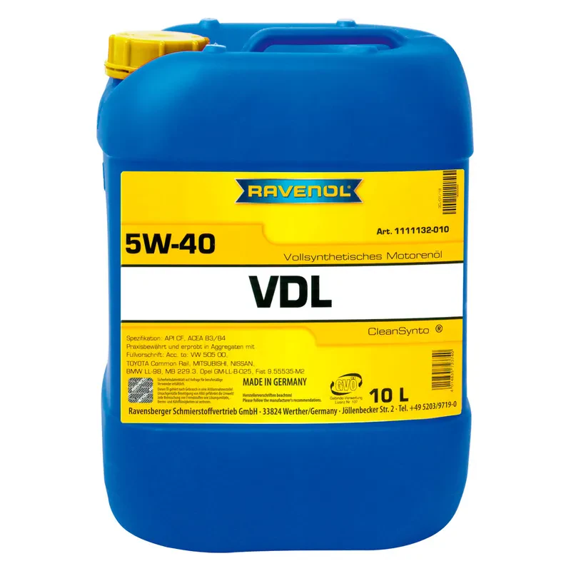 Моторное масло RAVENOL VDL 5W-40 (10 литров)