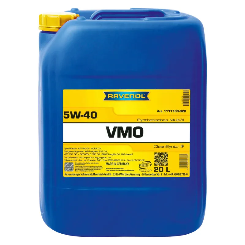 Моторное масло RAVENOL VMO 5W-40 (20 литров)