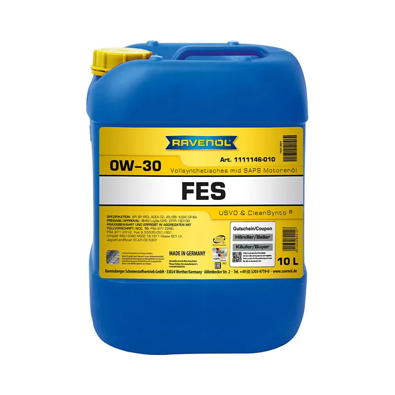 Моторное масло RAVENOL FES 0W-30 (10 литров)