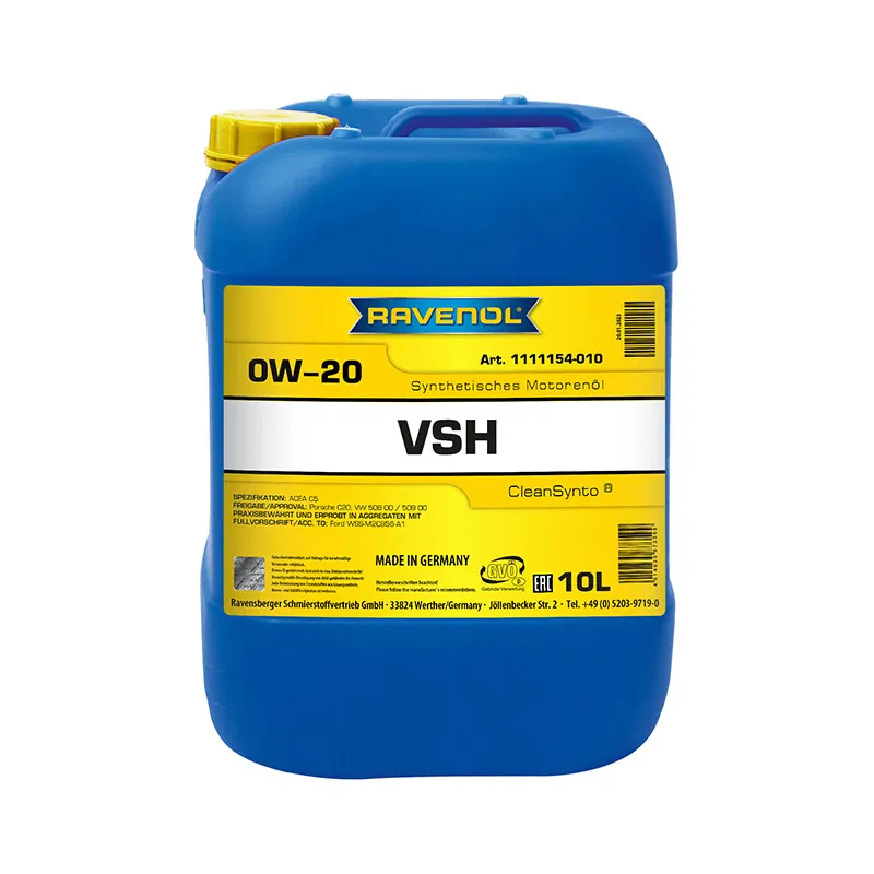 Моторное масло RAVENOL VSH 0W-20 (10 литров)
