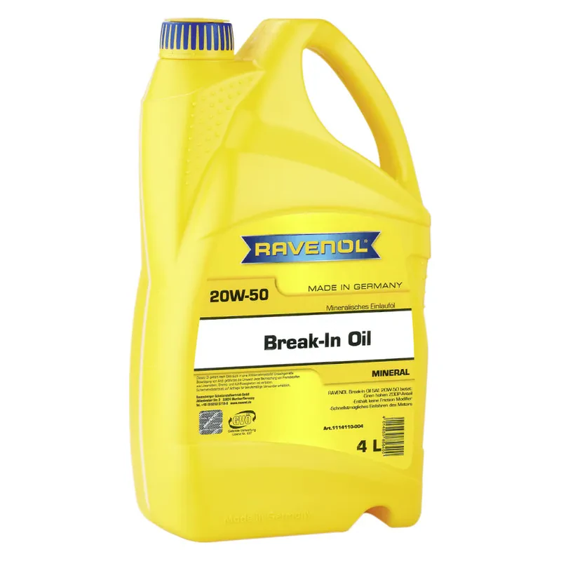 Обкаточное масло RAVENOL Break-In Oil 20W-50 (4 литра)