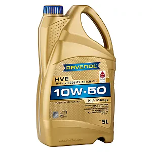 Моторное масло RAVENOL HVE 10W-50 для автомобилей с большим пробегом (5 литров)