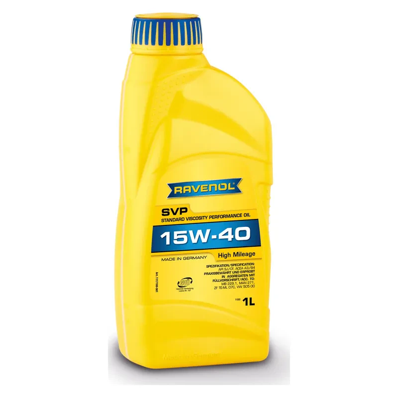 Моторное масло RAVENOL SVP 15W-40 для автомобилей с большим пробегом (1 литр)