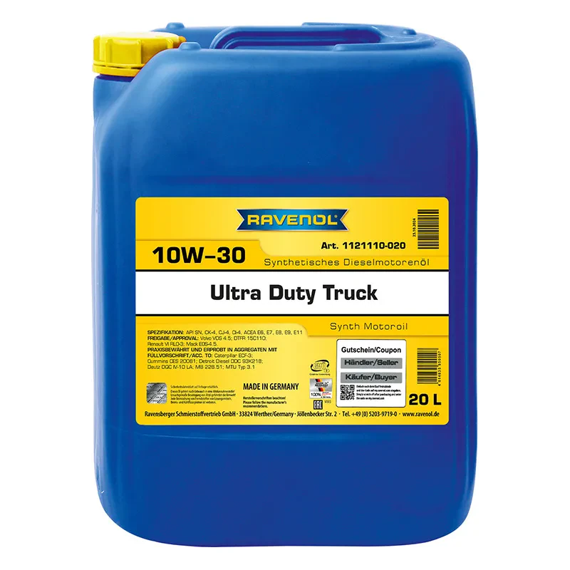 Моторное масло RAVENOL UDT Ultra Duty Truck 10W-30 (20 литров)
