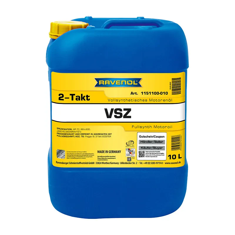 Моторное масло для 2T RAVENOL VSZ Zweitaktoel Vollsynth (10 литров)