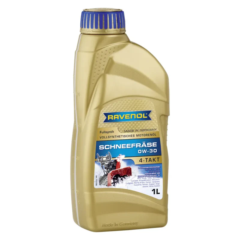 Масло для снегоуборочной техники RAVENOL Schneefraese 4-Takt 0W-30 (1 литр)