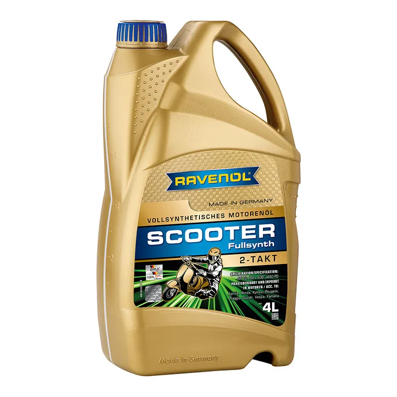 Моторное масло для 2T скутеров RAVENOL Scooter 2-Takt Fullsynth (4 литра)